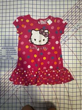 Hello Kitty Pink Polka Dot Ruffle Dress Infant Size 24M